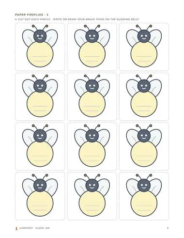 Glow Jar printable: 24 fireflies page