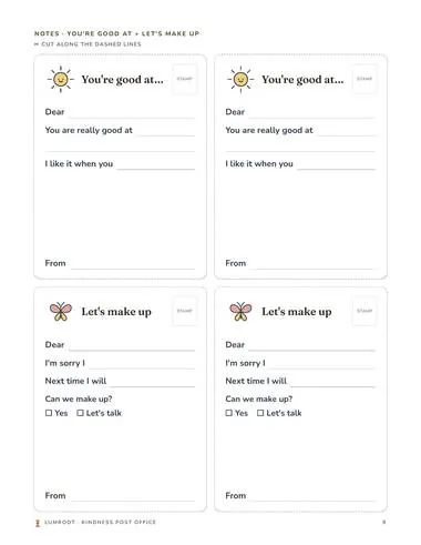 Kindness Post Office printable: note styles page