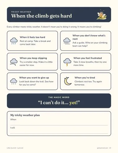 Little Summit printable: tricky weather page