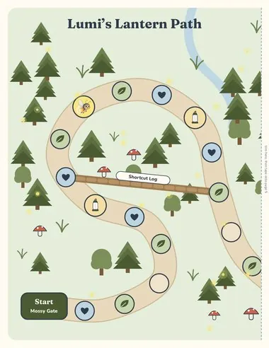 Lumi's Lantern Path printable: game board page