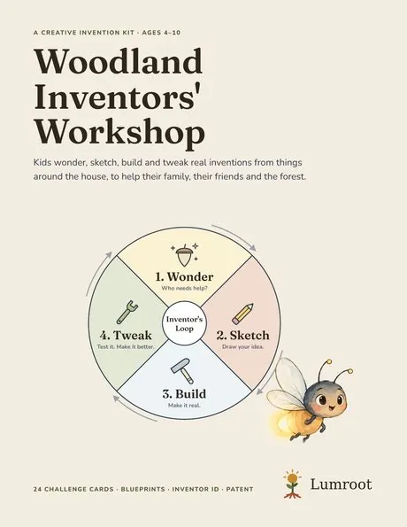 Woodland Inventors' Workshop printable kit cover